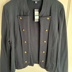 Tommy Hilfiger Navy Military-Style Jacket with Gold Buttons NWT